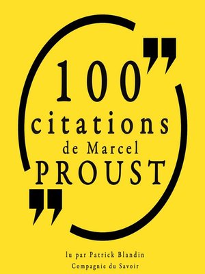 cover image of 100 citations de Marcel Proust
